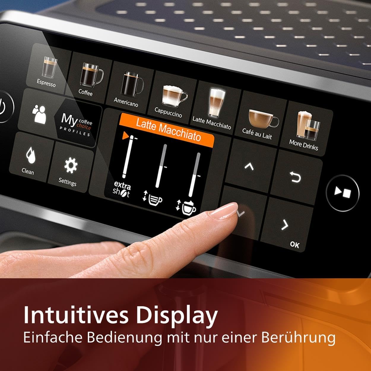 Philips Series 5400 Fully Automatic Coffee Machine - LatteGo Milk System, 12 Coffee Specialities, Intuitive Display, 4 User Profiles, Chrome (EP5447/90)