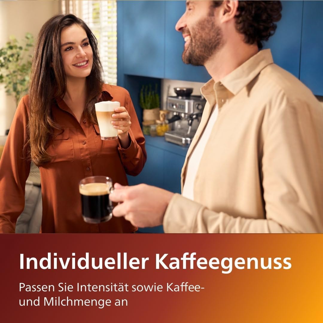 Philips Series 5400 Fully Automatic Coffee Machine - LatteGo Milk System, 12 Coffee Specialities, Intuitive Display, 4 User Profiles, Chrome (EP5447/90)